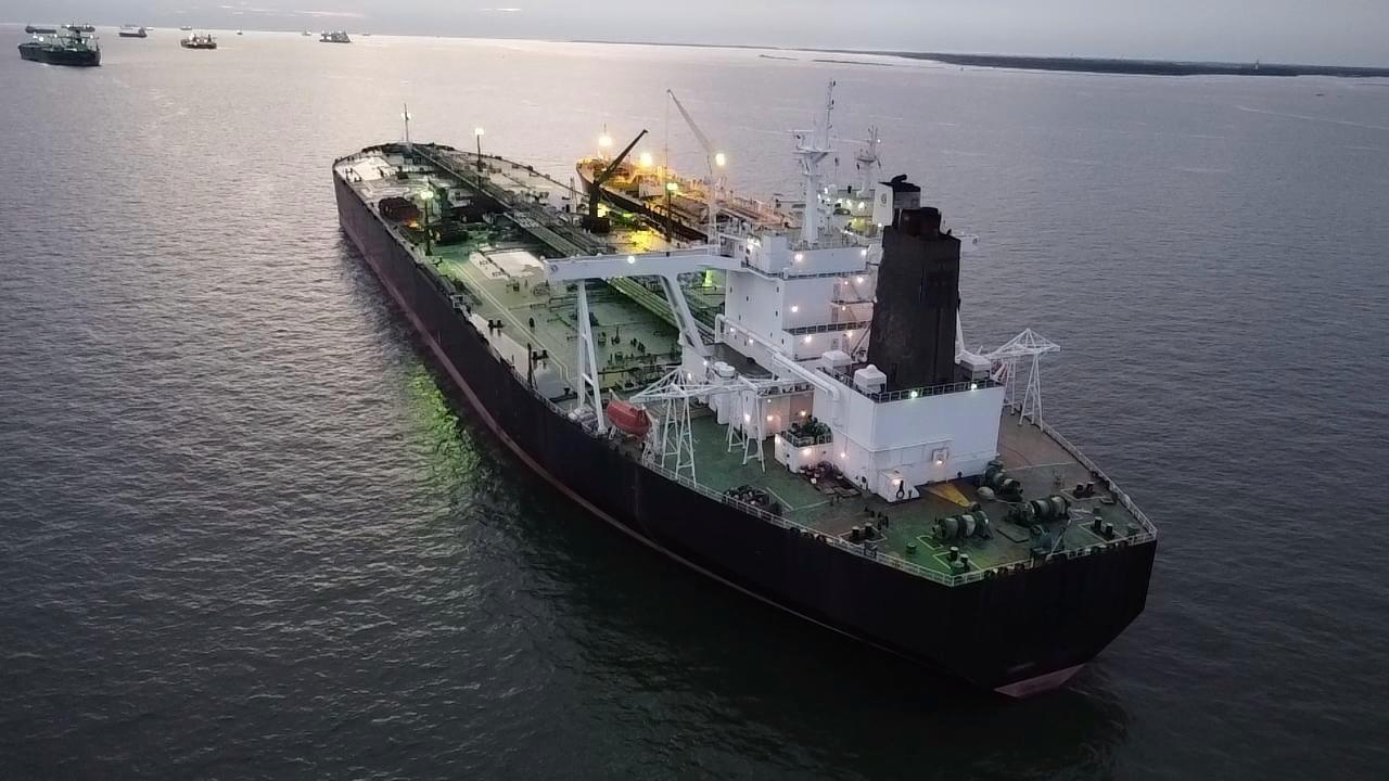 Merchant ship at sea